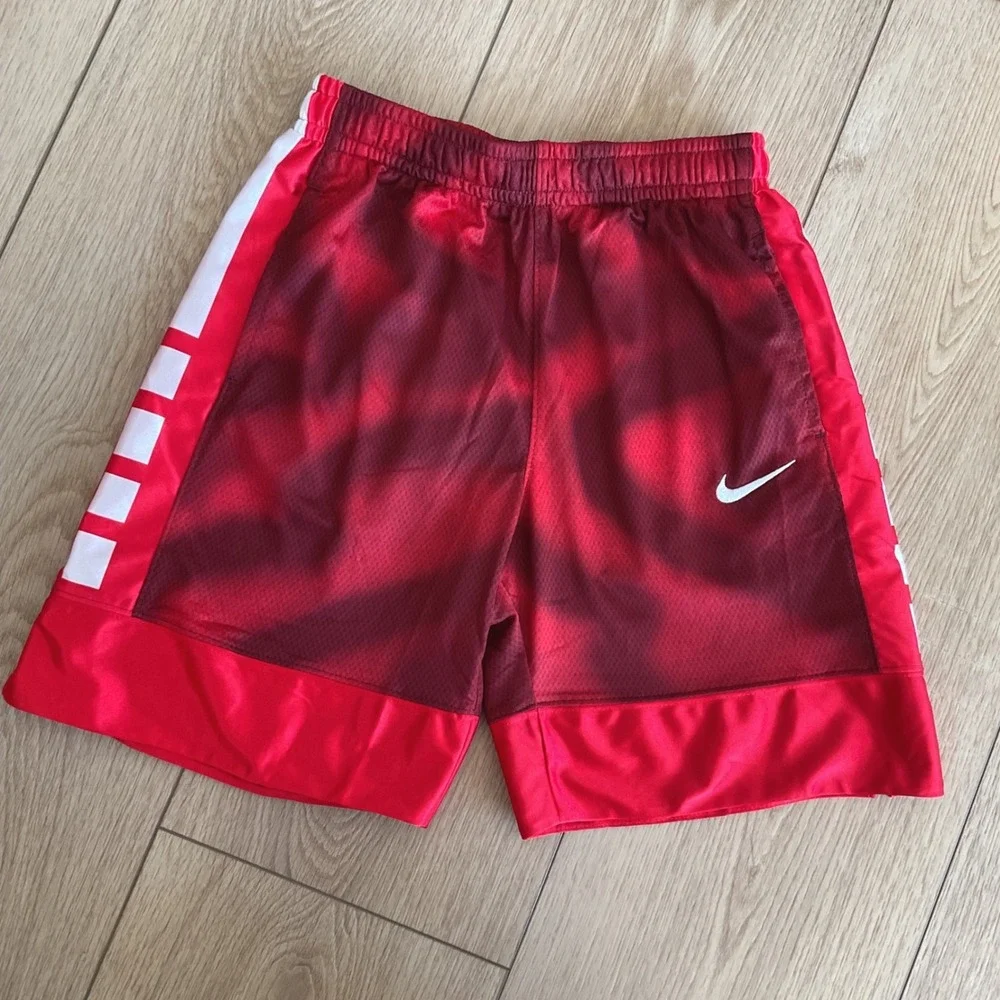 Nike Dri Fit Kids Basketball Loose Fit‎ Shorts Red Swoosh Athletic M